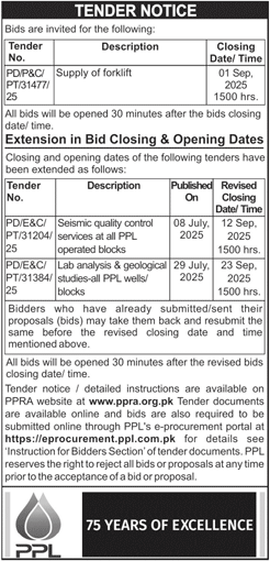 PPL Tender Notice
